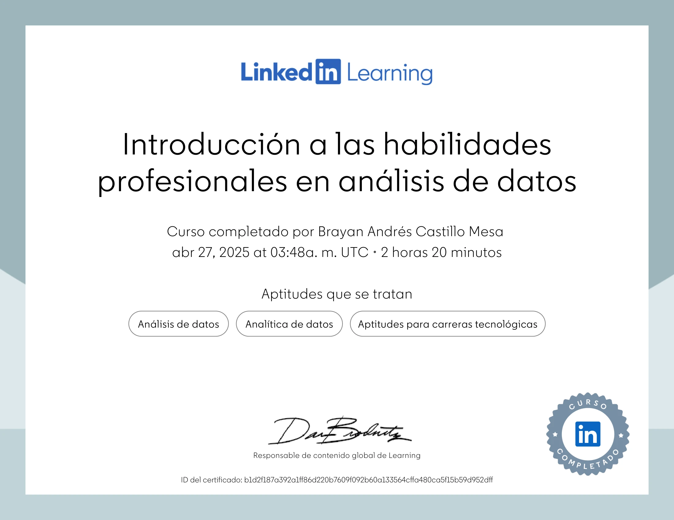LinkedIn Certificate